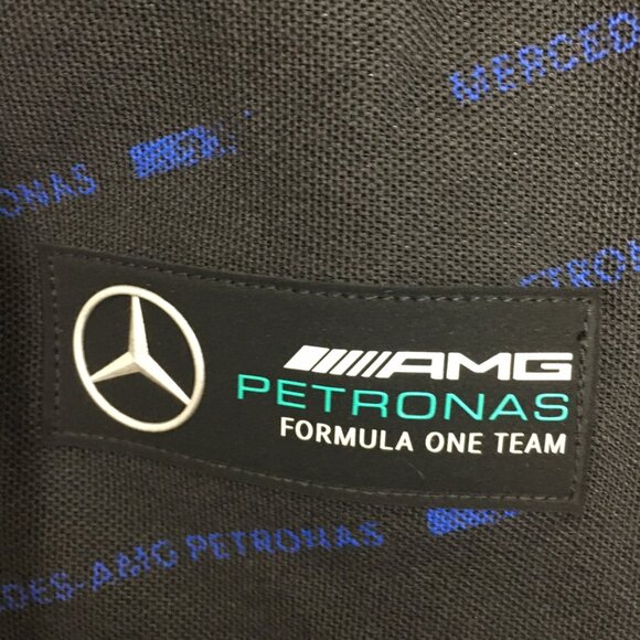 PUMA MAPF1 AOP Mens Medium Polo Shirt Short Sleeve Black Mercedes Benz Print NWT - Picture 5 of 16